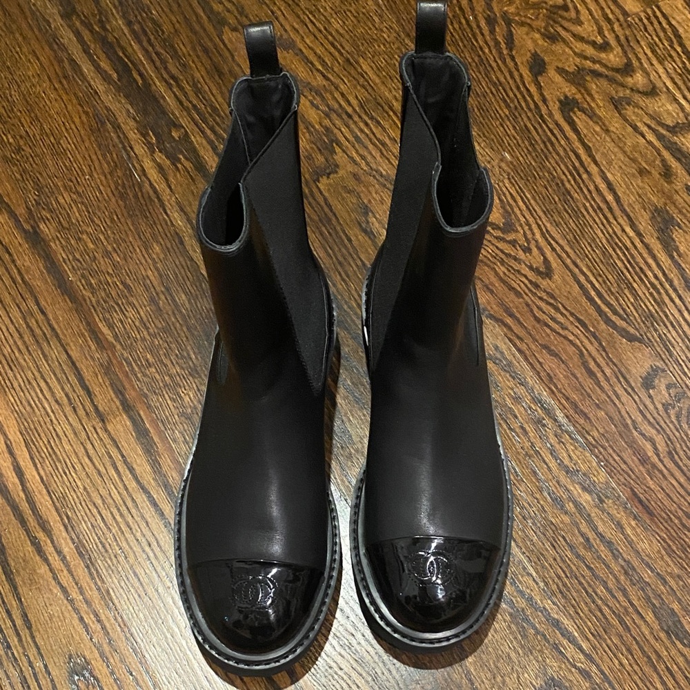 CHANEL Women’s Black Leather Boots